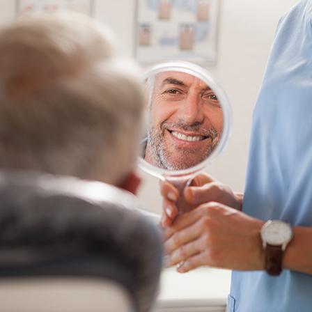 A dentist working with a special composite resin